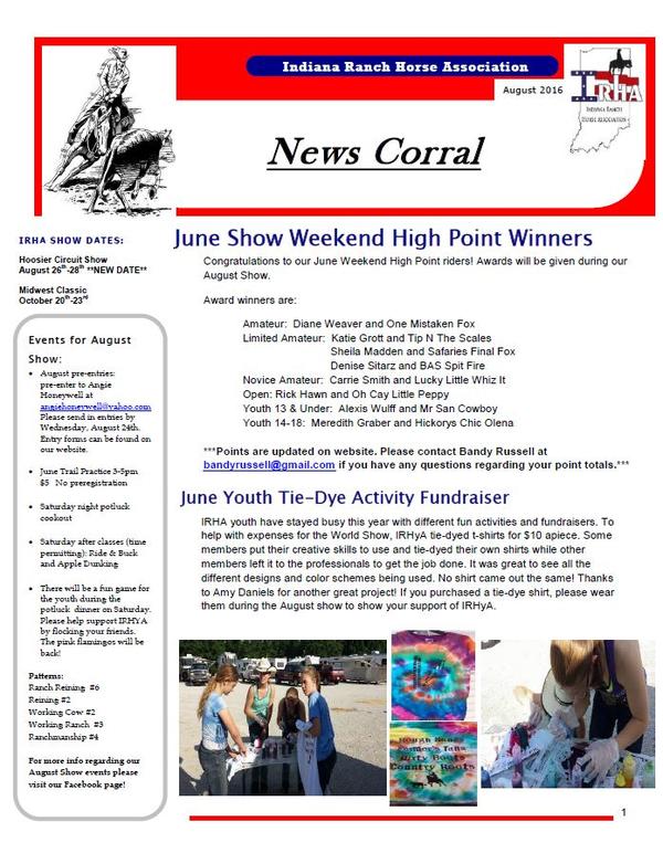 Irha august news corral cover